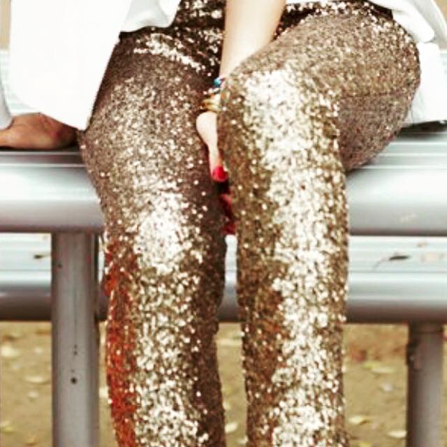 gold pants